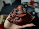 bylure品牌紫砂茶寵宜興金蟾精品可養 茶盤(pán)擺件辦公室擺設鴻運當頭鴻運當頭金蟾素款-小號 曬單實(shí)拍圖