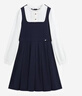 E·LAND KIDS海鹽少衣戀女童連衣裙25年夏季學(xué)院風(fēng)娃娃領(lǐng)百褶 Navy藏青色/59 160 cm 曬單實(shí)拍圖