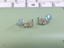 石玥珠寶海藍寶銀耳釘耳環(huán)女士款 天然水晶耳掛耳飾 附鑒定證書(shū) 海戀星款 曬單實(shí)拍圖