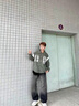 安初夏拼色襯衫外套男春季套裝寬松休閑一套搭配男生帥氣翻領(lǐng)夾克三件套 襯衫綠+長(cháng)白T+牛仔褲復古藍【三 XL 曬單實(shí)拍圖