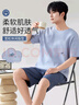 浪莎男士睡衣男夏季棉質(zhì)薄款舒適可外穿家居服寬松套裝2025新款藍(lán)色 曬單實(shí)拍圖