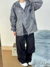 古由卡（GUUKA）工裝休閑褲男士運(yùn)動(dòng)褲夏秋季直筒男褲2025新闊腿傘兵褲戶外登山褲 黑色 L 曬單實(shí)拍圖