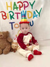G.DUCKKIDS百天周歲嬰兒衣服春秋裝男寶寶1歲抓周連體衣秋季嬰幼兒爬服外出 紅色春秋款 90cm 90 曬單實(shí)拍圖
