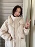 鴨鴨（YAYA）羽絨服女中長款2025年冬季新款韓版寬松時尚設(shè)計感加厚連帽外套 牛油果綠 M 曬單實拍圖