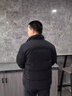 BESNOS秋冬季新款雙面穿羽絨服男短款輕薄保暖冬裝休閑防風(fēng)鴨絨立領(lǐng)外套 黑色 雙面穿 3XL 190 曬單實(shí)拍圖