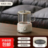 養(yǎng)生伴侶斜紋迷你養(yǎng)生杯多功能電燉杯養(yǎng)生壺電熱杯玻璃杯條煎藥杯 乳白色 0.6L 帶茶漏款 曬單實(shí)拍圖