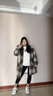 鴨鴨毛呢羽絨服女士中長(zhǎng)款反季冬季新款寬松可拆卸帽保暖毛呢大衣外套 咖色 M 曬單實(shí)拍圖