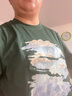 回力寬松短袖男女同款夏款無(wú)性別潮流t恤情侶款日系復古油畫(huà)純棉上衣 森林綠(h活力青檸) 2XL (建議160斤-180斤左右) 曬單實(shí)拍圖