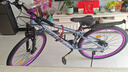 飛鴿鋁合金土坡車(chē)山地車(chē)自行車(chē)炫酷炸街成人男女士大中學(xué)生車(chē)速降單車(chē) 承影-鋁架-藍灰【土坡車(chē)圈】 27.5英寸 30速-油壓碟剎 曬單實(shí)拍圖