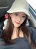 貓人帽子女大帽檐趙露思同款棒球帽女大頭圍太陽鴨舌帽遮陽防曬帽子 米白色 均碼56-60 曬單實(shí)拍圖