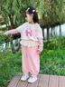 靚貝城堡女小童運動套裝春秋款女寶寶花邊領(lǐng)衛(wèi)衣秋裝小女孩洋氣休閑兩件套 粉色 110 曬單實拍圖