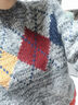 Fabrique花灰菱格套頭毛衣女冬季新品 花灰混色 S 曬單實(shí)拍圖