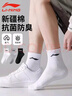 李寧（LI-NING）襪子男夏季學(xué)生跑步短襪吸汗透氣籃球羽毛球襪抗菌防臭運動棉襪女 白色三雙裝【抗菌/透氣/防嗅】 L【適合35-42碼】 曬單實拍圖
