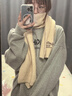 viney圍巾女冬季2025新款圍脖披風(fēng)針織仿羊絨斗篷披肩女生日禮物送女友 米白-高端禮盒裝 曬單實(shí)拍圖