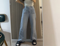 UR2025秋季新款女裝時(shí)尚潮流水洗闊腿牛仔長(cháng)褲UWM850162 曬單實(shí)拍圖