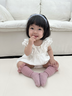 GOBABYGO丹麥嬰兒羊毛花邊襪子兒童男女童秋冬季防滑地板襪寶寶1-3歲學(xué)步 木玫瑰色 6-12月 曬單實(shí)拍圖