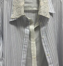 束皙SUSHE 須彌 高智通勤風(fēng)棉航海條紋藍色假兩件襯衫翻領(lǐng)連衣裙 蕓藍 S 曬單實(shí)拍圖