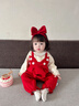 優(yōu)奇嬰兒衣服秋裝連體衣小月齡女寶寶滿(mǎn)月百天超萌公主紅色哈衣外出服 紅色 80cm 曬單實(shí)拍圖