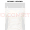 UR2025秋季新款女裝潮流一字領(lǐng)褶皺修身短款T恤UWJ450168 本白 M 曬單實(shí)拍圖
