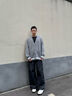 Calvin KleinJeans25秋季新款男士休閑學(xué)院ck字母提花紐扣V領(lǐng)針織開衫4RD389G P7E-英雄灰 M 曬單實拍圖