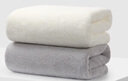 GGT雪花絨柔軟男女面巾吸水速干不掉毛家用洗臉干發(fā)毛巾 灰+白 曬單實(shí)拍圖