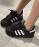 阿迪達斯 （adidas）三葉草男鞋女鞋 25夏季新款運動鞋情侶金標貝殼頭百搭休閑鞋板鞋 黑色貝殼頭白標/JI0079&JH9977 39 內(nèi)長240MM 曬單實拍圖
