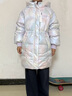 波司登（BOSIDENG）羽絨服兒童中長款連帽加厚新國標90絨商場同款外套 流沙星河粉紫9BA1 140 /64 曬單實拍圖