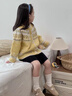 FIDQIOG國際品牌童裝2025春秋新款女童洋氣花紋毛衣上衣 黃色 150 cm 曬單實(shí)拍圖