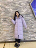 東北哈爾濱旅游防寒保暖鵝絨羽絨服男女士長款加厚中長羽絨衣外套 雪霧紫白鵝絨 男女同款 M 充線量300克110斤-125斤 曬單實拍圖