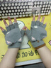 察今戶(hù)外騎車(chē)手套女冬學(xué)生寫(xiě)字半指翻蓋可愛(ài)韓版保暖針織毛線(xiàn)露指觸屏 黑色 曬單實(shí)拍圖