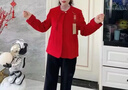 啄木鳥中年媽媽秋裝毛呢外套2025新款中老年女裝闊太太新中式國風上衣 酒紅色上衣 3XL  (建議115-130斤) 曬單實拍圖