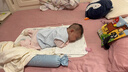 2件 新生嬰兒兒連體衣春秋套裝衣服初生寶寶無(wú)骨哈衣爬服打底內衣 2件-春秋直襟(彩樹(shù)葉+粉繡標) 80cm （18-22斤以?xún)龋?曬單實(shí)拍圖