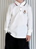 暇步士（Hush Puppies）童裝男童POLO衫25秋季兒童長(cháng)袖T恤經(jīng)典翻領(lǐng)上衣 本白 160 曬單實(shí)拍圖