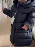保姆鵝  兒童羽絨服寶寶中長(cháng)款護臉加厚鴨絨外套防風(fēng)保暖童裝冬[NG2664] 炭黑 120 曬單實(shí)拍圖