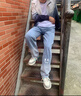 美式男款褲子高街新款秋季2024涂鴉春季牛仔褲青少年直筒闊腿褲 黑色 L 曬單實(shí)拍圖
