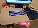 耐賽爾小型電腦桌碳纖維電競桌帶收納家用臥室床邊桌子可移動游戲桌 白碳纖色90*60cm-送杯架+耳機(jī)架 曬單實(shí)拍圖