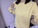 皓娥毛衣女秋冬慵懶感麻花針織衫內搭打底外穿韓版長(cháng)袖上衣女 黃色均碼 曬單實(shí)拍圖