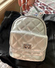 嘉萊琛菱格小香風(fēng)鏈條包雙肩包包女2025新款韓版潮時(shí)尚背包鏈條水桶包包 小香風(fēng)菱格鏈條包【銀色】 曬單實(shí)拍圖