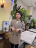 棉致毛呢外套女中長(cháng)款小個(gè)子秋冬2025新款寬松高級感雙面羊絨呢子大衣 卡其色款 常規 M (建議85-99斤) 曬單實(shí)拍圖