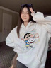 燦圖卡通涂鴉印花連帽衛(wèi)衣女春秋季休閑運(yùn)動長袖上衣潮流寬松百搭外套 白灰色 常規(guī) L 【建議100-120斤】 曬單實(shí)拍圖