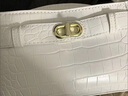 CHARLES&KEITH鱷魚紋凱莉包手提斜挎婚包包女包生日禮物CK2-50270880-1 Ivory象牙色 S 曬單實(shí)拍圖