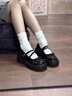 渝鼎福黑色法式復古粗跟厚底小皮鞋女新款秋季配裙子淺口瑪麗珍樂(lè )福單鞋 黑色 37 曬單實(shí)拍圖