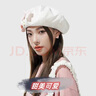 許菇?jīng)鰰r尚百搭貝雷帽女可愛個性蝴蝶結(jié)畫家帽復(fù)古顯臉小街拍凹造型帽子 粉色 均碼（55-59cm） 曬單實拍圖
