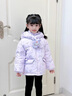G.DUCKKIDS童裝兒童羽絨服女童外套白鴨絨庫洛米印花面包服女寶寶保暖外出服 紫色 110 尺碼4~5歲【100-110cm】 曬單實(shí)拍圖