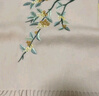 達芬奇密碼羊毛圍巾女秋冬加厚款圍巾刺繡小披肩送媽媽生日禮物 金秋桂雨 奶白 曬單實(shí)拍圖