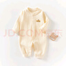 婧麒（JOYNCLEON）新生嬰兒衣服春秋連體純棉親膚內(nèi)穿套裝新生兒外出抱衣爬服夏 提花黃柿柿如意連體衣 66cm 曬單實(shí)拍圖