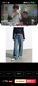 UR2025秋季新款女裝休閑花朵刺繡闊腿牛仔長褲UYL850199 藍(lán)色 28 曬單實(shí)拍圖