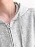 名創(chuàng)優(yōu)品（MINISO）美式休閑外套男重磅淺灰色連帽開衫衛(wèi)衣大碼嘻哈風(fēng)炸街男款夾克衫 麻灰(mt紅顏英文胸標(biāo)) L /175(30天質(zhì)量問題全額退) 曬單實拍圖