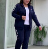 MAGIOPY品牌奢侈高端大碼女裝休閑運動(dòng)套裝女士秋季寬松遮肚顯瘦媽媽秋裝 藏青色  不加絨 7XL 【建議210-240斤】 曬單實(shí)拍圖