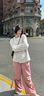 柯蘭娜早秋季正肩顯瘦衛(wèi)衣打底內(nèi)搭女長(zhǎng)袖t恤無帽圓領(lǐng)薄上衣臘腸小狗 百花灰 L 建議106-125斤 曬單實(shí)拍圖